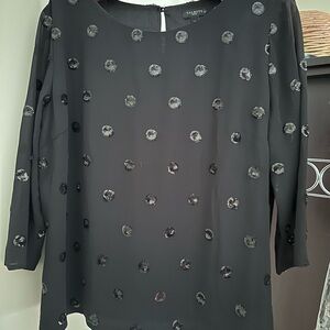 Talbots Black Sequin Blouse